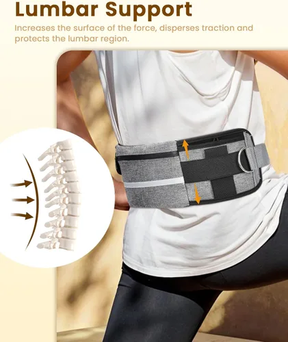 Vista 2 de Pecute Correa para perro manos libres con bolsa, riñonera con almohadillas suaves, asas acolchadas dobles y elástico absorbente de golpes