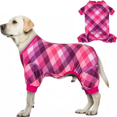 Vista 16 de KYEESE Pijamas de Navidad para Perros, Pijamas Navideños para Perros Pequeños con Patrón de Copo de Nieve, Cálido Mameluco de Vellón para Gato