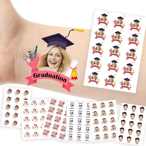 Vista 39 de Tatuajes temporales personalizados con foto y nombre, logotipo personalizado para adultos, niños, mujeres, hombres, regalo de boda, cumpleaños