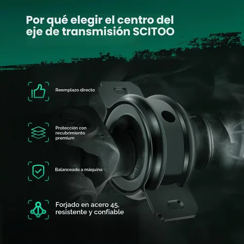 Vista 5 de SCITOO Cojinete de soporte central del eje de transmisión trasero apto para Porsche Cayenne 2003-2006 2008-2010, para Volkswagen Touareg 2004-2010