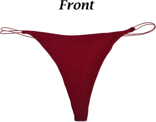Vista 5 de Bolivelan Paquete de 5 tangas de bikini con cuerda tanga modal