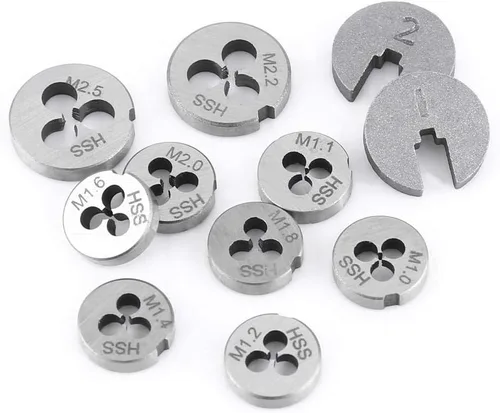 Vista 8 de Walfront Juego de 30 piezas de troqueles de grifo métrico, roscado de tornillo, kit de herramientas manuales con llave ajustable M1 M1.1 M1.2 M1.4