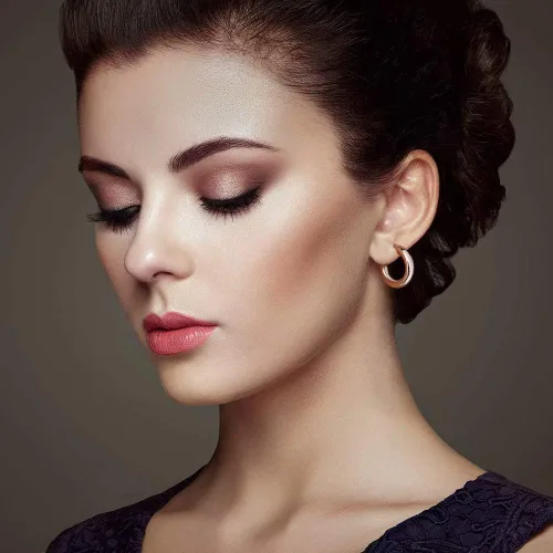 Vista 4 de Aretes de aro para mujer, chapados en oro de 14 quilates, ligeros y gruesos, abiertos, de acero inoxidable quirúrgico 316L, con postes gruesos