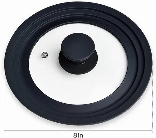 Vista 2 de Tapa para olla, sartén pequeña universal, borde de silicona resistente al calor, tapas de repuesto para utensilios de cocina de 6,7,8 pulgadas