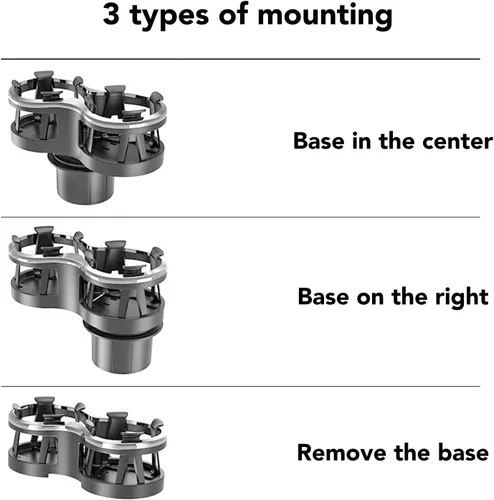 Vista 3 de Expansor de portavasos para automóvil, adaptador extensor de portavasos 2 en 1 con base expandible para automóvil