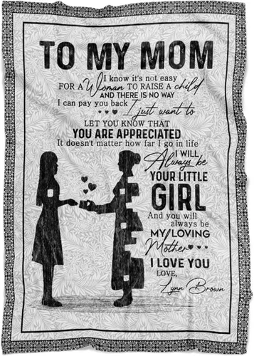 Vista 12 de Manta personalizada para mamá de hija e hijo, manta personalizada para el día de la madre con nombres de los niños, manta con texto en inglés «To My