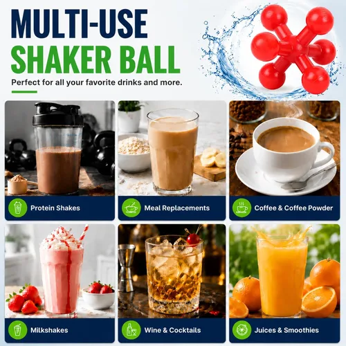 Vista 7 de Shaker Ball, 5 bolas de repuesto para botella mezcladora de proteínas
