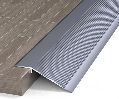 Vista 8 de Tiras autoadhesivas para cubrir el suelo, tira de umbral de transición de piso de aluminio de madera a azulejo, tira de puerta duradera y fácil