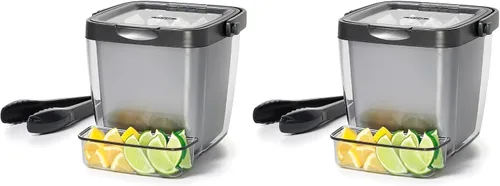Vista 5 de OXO Good Grips - Cubeta de pared doble con pinzas y charola
