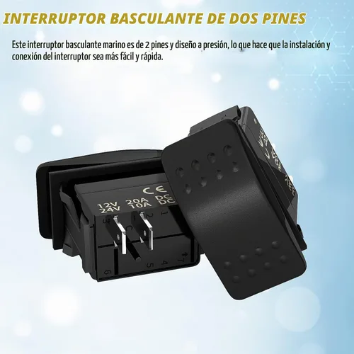 Vista 4 de Joinfworld Interruptor basculante de 12 V, barco marino, 2 pines, interruptor basculante de 20 A, SPST, interruptor de palanca de encendido