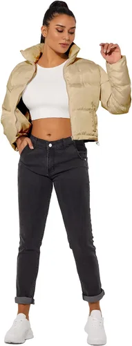 Vista 3 de Chaqueta corta para mujer, chaqueta de moda para mujer, abrigo ligero cálido para invierno