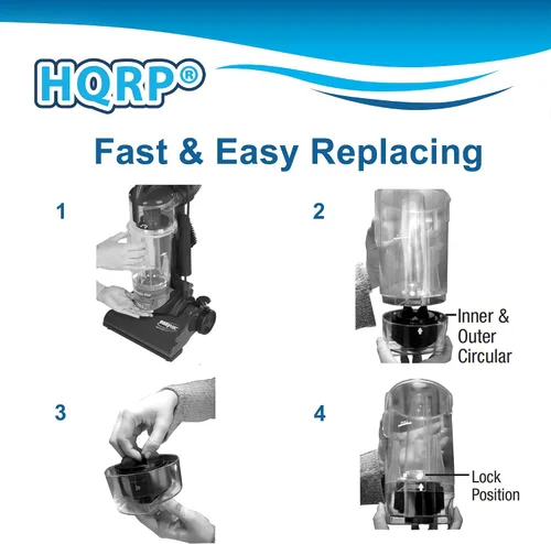 Vista 6 de HQRP Juego de 2 filtros circulares interiores y exteriores compatibles con aspiradoras Bissell Easy Vac 3130 3120 series 3130C 3130F 3130L 3130M