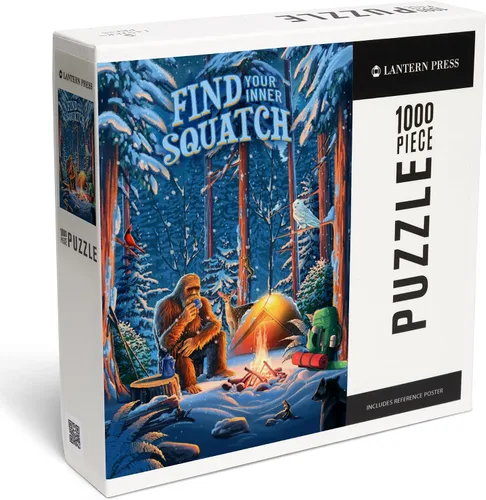 Vista 2 de Lantern Press Bigfoot - Rompecabezas de camping, 1000 piezas para adultos