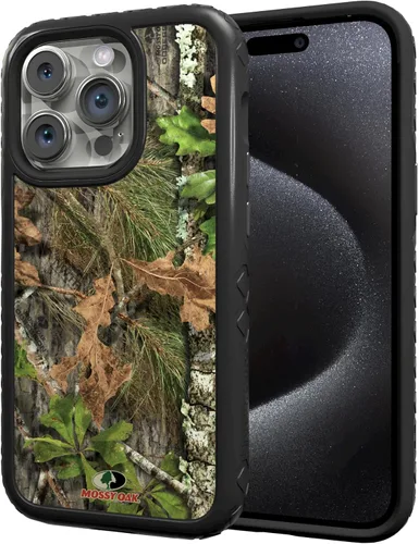 Vista 21 de cellhelmet Mossy Oak Agua Yellowfin Funda de doble capa en morado lila diseñada para iPhone 13 Pro Max a prueba de golpes y caídas, duradera