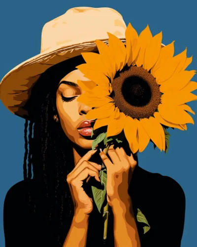 Vista 40 de Pintura por Números Afroamericana DIY Pintura Acrílica Kit de Pintura por Números para Niños Adultos Principiantes Chica Negra de Moda DIY Pintura