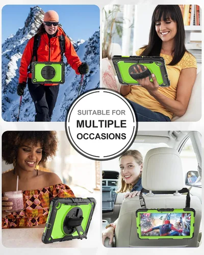 Vista 6 de Funda para Samsung Galaxy Tab S6 Lite de 10.4 pulgadas 2024/2022/2020 (SM-P610/P615/P613/P619), protección con soporte giratorio, correa de hombro