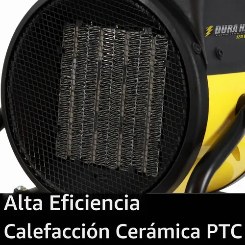 Vista 4 de Calentador de aire EUH1465, eléctrico, de Dura Heat, con base pivotante, 5,120 BTU, Amarillo