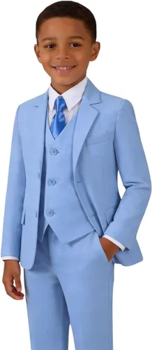 Vista 8 de Traje formal para niños pequeños, esmoquin para boda Negro 4 piezas