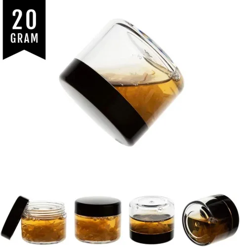 Vista 3 de Tarros cosméticos de plástico de 0.71 oz con tapas, 20 recipientes pequeños para cosméticos, recipientes de muestra de tamaño de viaje, tarros
