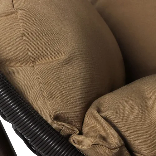 Vista 7 de Hamaca colgante para porche, silla de columpio para exteriores, cojín beige (beige)
