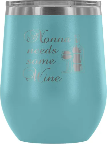 Vista 12 de Nonna Needs Some Wine - Vaso de vino aislado con tapa, vaso de vino de acero inoxidable sin tallo de 12 onzas, taza de viaje aislada al vacío