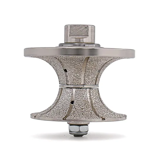 Vista 4 de B20 Diamond Router Bit Half Bullnose - Rueda soldada al vacío con rosca 5/8-11 para piedra granito mármol, hormigón, cuarzo, encimera, borde