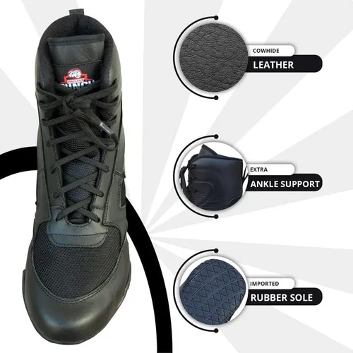 Vista 4 de Zapatos de boxeo profesionales transpirables, zapatos de entrenamiento para adultos y jóvenes, hombres y mujeres, suela de goma antideslizante
