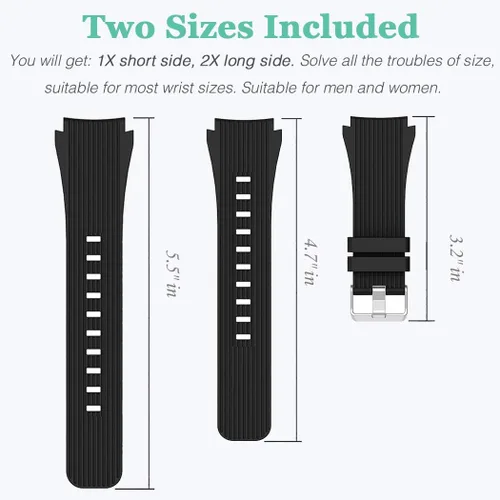 Vista 2 de HSWAI Compatible con Samsung Galaxy Watch de 1.81 pulgadas, Gear S3 Frontier, bandas de reloj clásicasGalaxy Watch 3 bandas de 1.772 pulgadas, 0.872