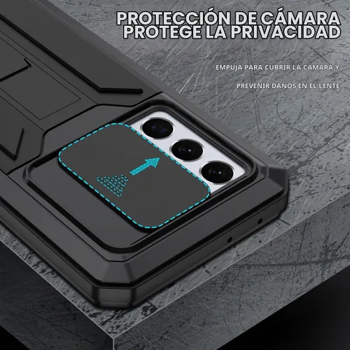 Vista 3 de Lunivop - Carcasa metálica resistente para Samsung Galaxy S21 Ultra, color negro