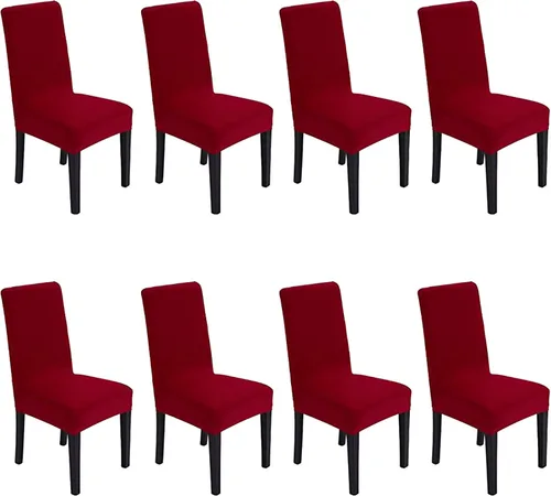 Vista 29 de Funda protectora de tela de elastano elástica extraíble y lavable para silla de comedor (color aguamarina, 6)