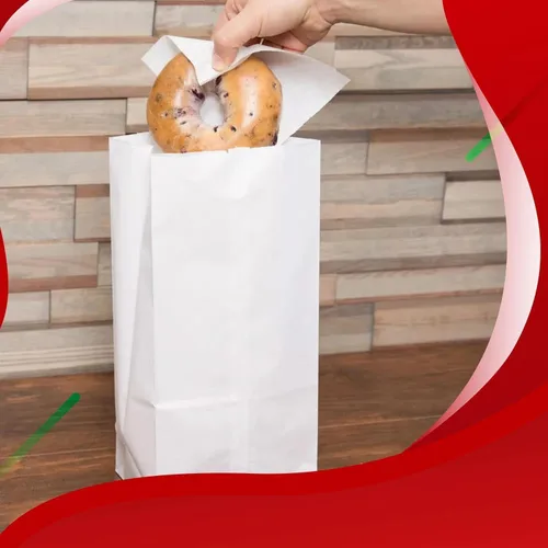 Vista 5 de Concession Essentials - Bolsas de papel blanco de 4 libras - Bolsas de papel de servicio de alimentos para panadería, dulces, aperitivos y comida