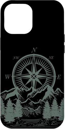 Vista 25 de iPhone 16 Compass Nautical Aesthetic Tree Mountains Landsacpe Case
