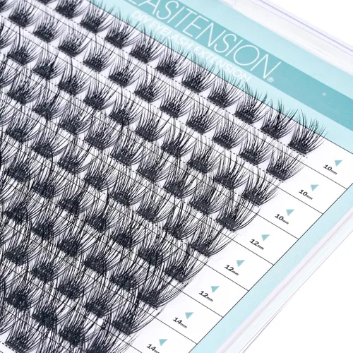 Vista 44 de Extensión de Pestañas DIY, Efecto 3D Pestañas Individuales Adheridas con Pegamento 12 Racimos Conjunto de Pestañas de Volumen, Extensión de Pestañas