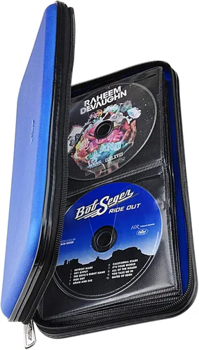 Vista 17 de Funda para CD, billetera resistente de capacidad para 72 personas, soporte para DVD para automóvil, carcasa rígida resistente, soporte para disco