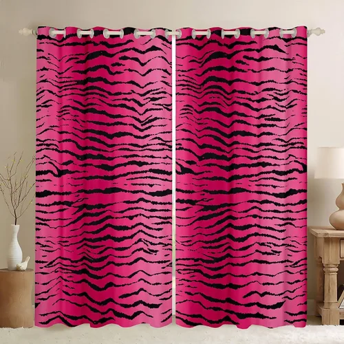 Vista 14 de Feelyou Cortinas opacas con estampado de leopardo de 30% a 50%, cortinas de oscurecimiento con estampado de guepardo para dormitorio, para niños