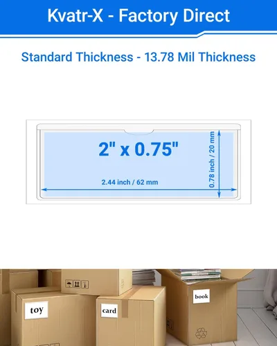 Vista 177 de 30 PCS Clear Self Adhesive Plastic Label Pockets, Top Loading Business & Library Index Card Holders, Peel and Stick Sleeves for Storage Bins, Totes