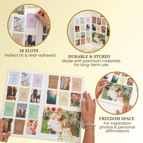 Vista 6 de Kit de tablero de visión – Tablero de ensueño prefabricado con suministros de imágenes de manifestación, libro de collage de objetivos para pared
