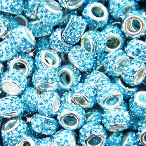 Vista 22 de 60 Piezas Cuentas Espaciadoras de Diamantes de Imitación con Agujero Grande Cuentas Espaciadoras Negras Europeas para Manualidades Cuentas Grandes