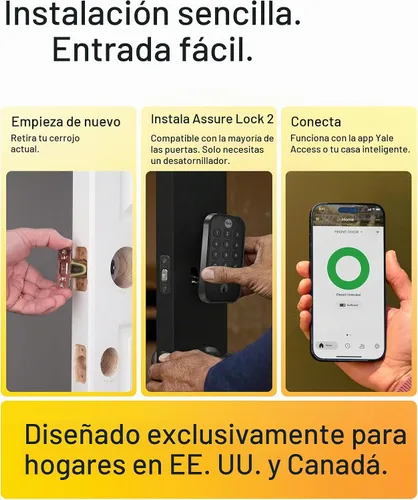 Vista 4 de Yale Assure Lock 2 Touch Deadbolt, Cerradura de pestillo de níquel satinado para puerta de entrada inteligente con teclado táctil conectado Z-Wave