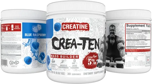 Vista 5 de 5% Nutrition CreaTEN Creatine Complex + Accelerators Creatina en polvo saborizada para ganancia muscular Máxima potencia, fuerza, resistencia