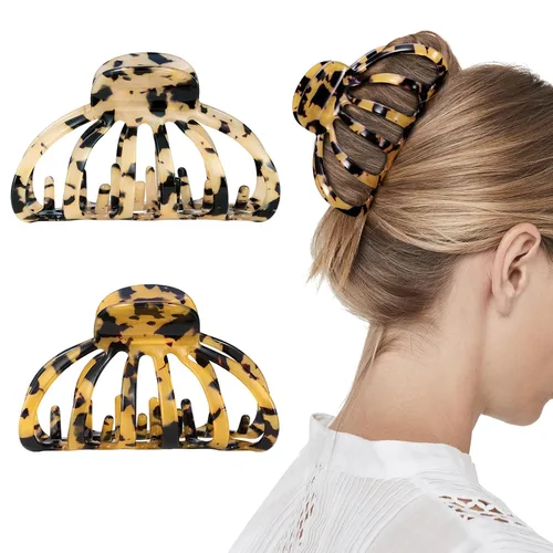 Vista 11 de Shinowa Pinzas para el cabello de mariposa, paquete de 4 pinzas de mariposa para cabello grueso y delgado, 2.75 pulgadas, hermosas pinzas