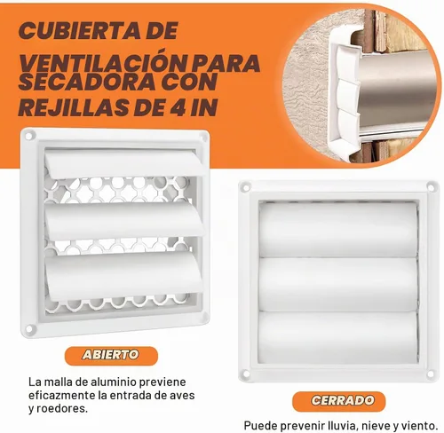 Vista 3 de Beaquicy - Cubierta de ventilación de secadora de 4 pulgadas - Tapa de escape blanca para exteriores con pantalla de protección de plagas integrada