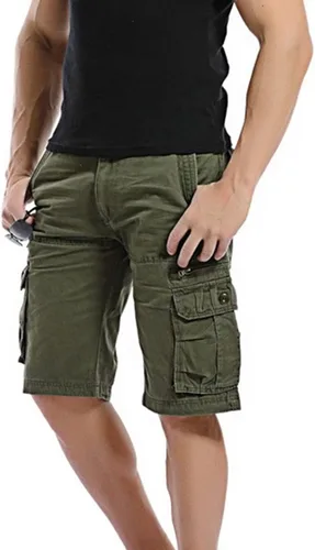 Vista 3 de Mens Khaki Cargo Shorts Classic Fit Multi Pockets Tooling Shorts 6 Inch Inseam Casual Summer Work Beach Shorts