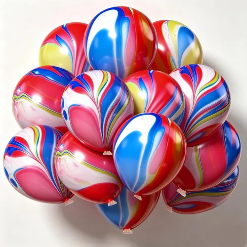 Vista 7 de Globos de mármol azul de ágata marmolada, globos azules de 12 pulgadas, 50 unidades de teñido anudado para fiesta de cumpleaños, decoración