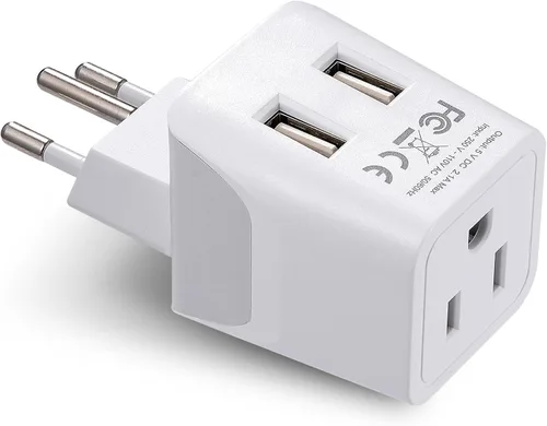 Vista 6 de Ceptics Juego de enchufes de viaje para Sudáfrica, con 2 USB + entrada de enchufe de EE. UU., tipo M y tipo G, ultra compacto, conexión a tierra