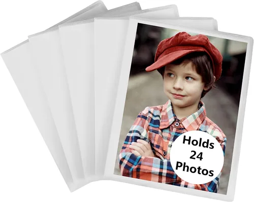 Vista 9 de Iconikal Paquete de 5, 4 x 6 pulgadas, capacidad para 24 fotos. Álbumes de fotos con cubierta transparente para almacenar y mostrar recuerdos