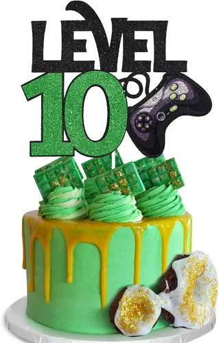 Vista 9 de Decoración para pastel de juego de nivel 8 – Suministros de fiesta de 8 cumpleaños para niños – Decoración de fiesta de juegos ganador