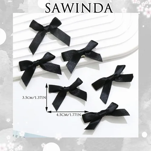 Vista 4 de 20 piezas de lazos negros para el cabello con cinta, clips tipo cocodrilo para el cabello, pasadores para el cabello para adolescentes, pinzas
