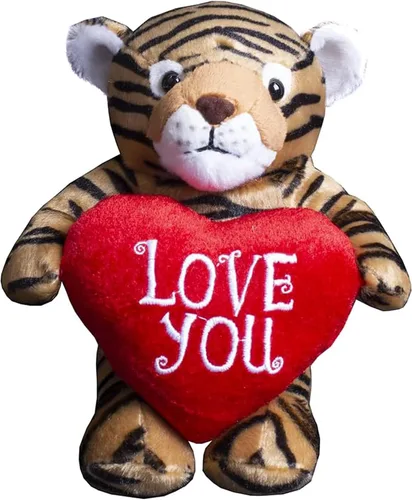Vista 7 de Adorable animal de peluche de San Valentín de 8 pulgadas con corazón para seres queridos, animal abrazable de primera calidad (Panda con corazón)