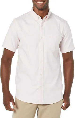 Vista 4 de Tienda Essentials Camisa Oxford elástica de manga corta ajustada con bolsillo para hombre